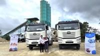 Bàn giao xe bồn trộn bê tông FAW cho công ty bê tông Phương Tài - Đắk Lắk